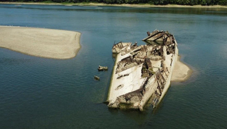 Из обмелевшего Дуная показались останки кораблей Третьего рейха - «В мире»