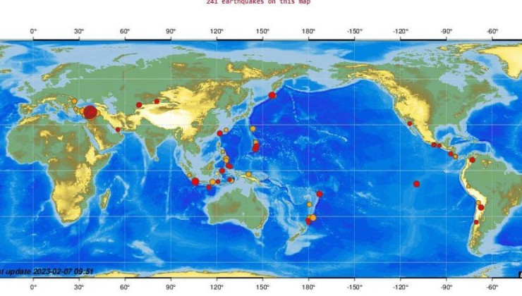 По всему миру зарегистрировано 241 землетрясение - «В мире»