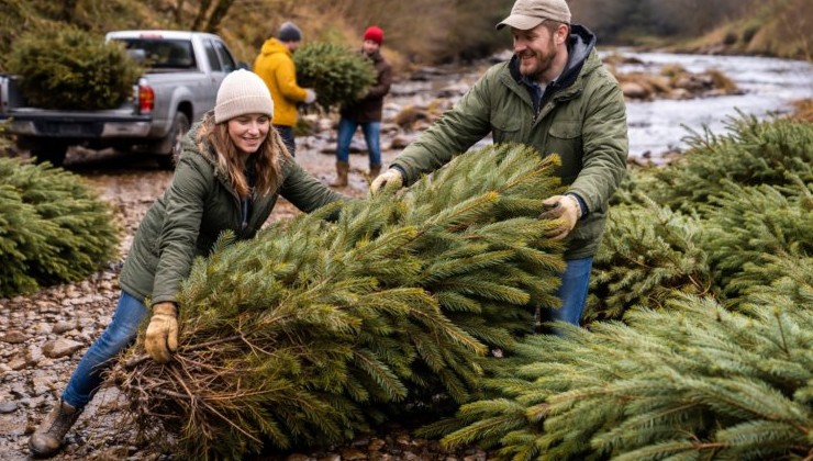 Выброшенные рождественские ёлки — дом для молодых лососей? - «В мире»
